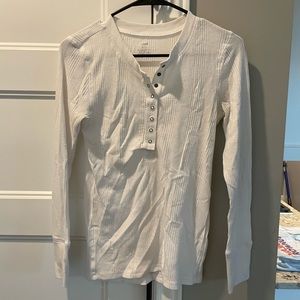 Ribbed button up long sleeve